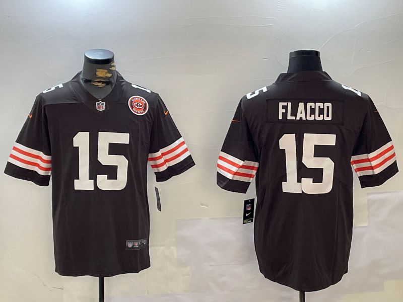Men Cleveland Browns #15 Flacco Brown Second generation 2024 Nike Limited NFL Jersey style 2->cleveland browns->NFL Jersey
